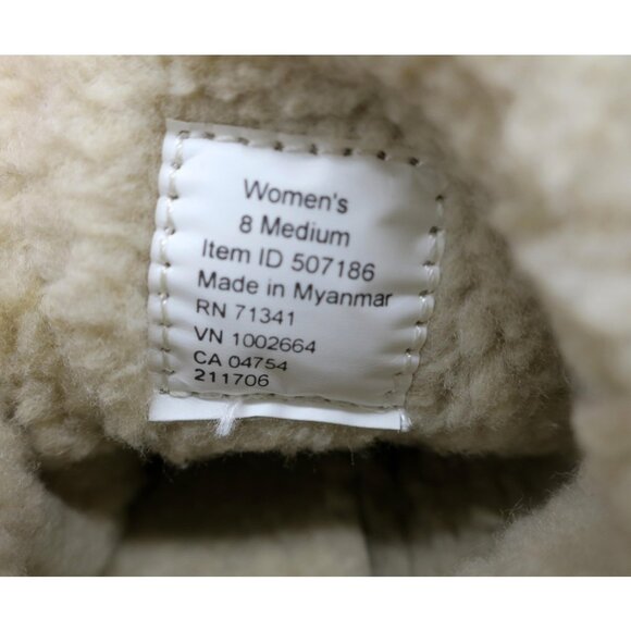 LL Bean Cozy Slipper Booties Pile Fuzzy Fleece Women's Size 8 M Natural Sherpa - Picture 5 of 5